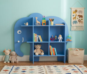 Das TCHIBO Elefanten-Regal passt in jedes Kinderzimmer und setzt einen positiven Akzent.