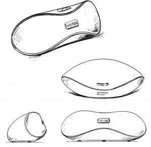 Design Handzeichnung Bluetoth-Speaker